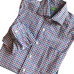 Sid Mashburn Shirt Men's Medium Multi Color Plaid Long‎ Sleeve Button Down